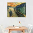 thumbnail image 2 of Orinice  Vintage Munch Poster - Retro The Scream Painting Print - Expressionism Art - Gift for Men, Women - Abstract Wall Decoration for Bedroom, Living Room, Office  16x12in, 2 of 6