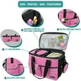 thumbnail image 2 of PetAmi Dog Travel Bag, Travel Pet Bag Organizer, Dog Food Travel Bag with Food Container and Bowls, Dog Travel Supplies Gift Accessories for Weekend Camping, Dog Cat Diaper Bag (Pink, Medium), 2 of 7