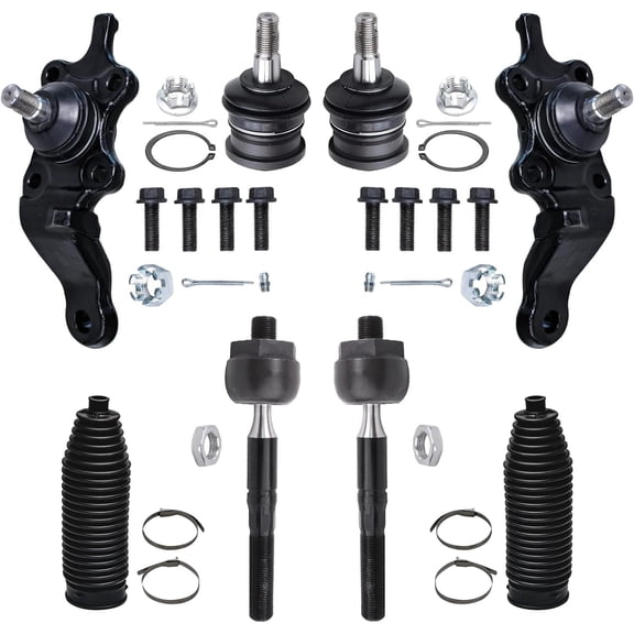 Detroit Axle - 8pc Front Lower Upper Ball Joint Inner Tie Rod w/Boot for 2003 Toyota Sequoia Tundra