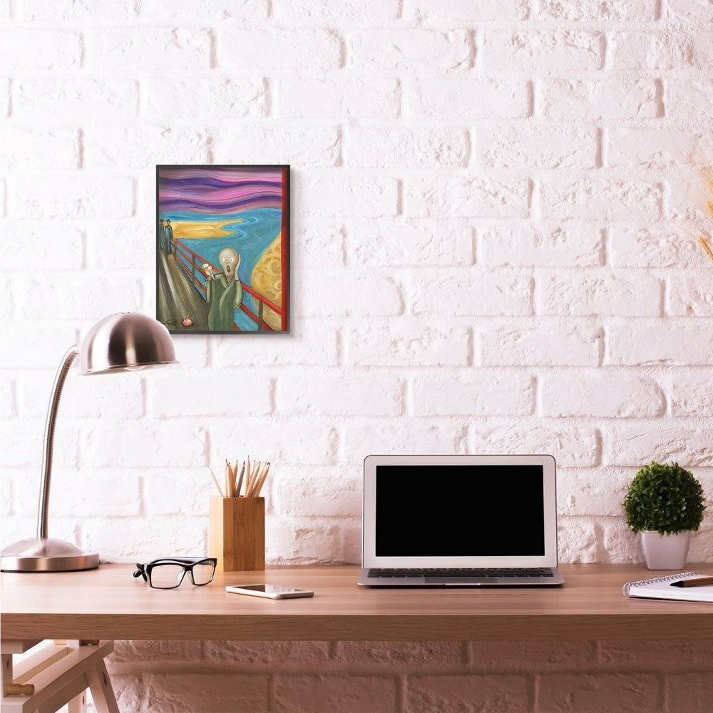 Stupell Industries Ice Scream Modern Parody Painting Framed Wall Art by Eric Waugh