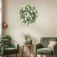 thumbnail image 7 of Bcylexb 13 Inch Artificial Green Wreaths for Front Door, Realistic Fake Eucalyptus Wreath Greenery Wreath with Flowers for All Seasons Home Wall Window Decorations, 7 of 7