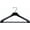12, variant on Oversized Matte Black Plastic Suit Hanger with Bar and Wide Shoulder in 19" Length X 1.5" Thick with Contoured Body and Chrome Hardware, Box of 12