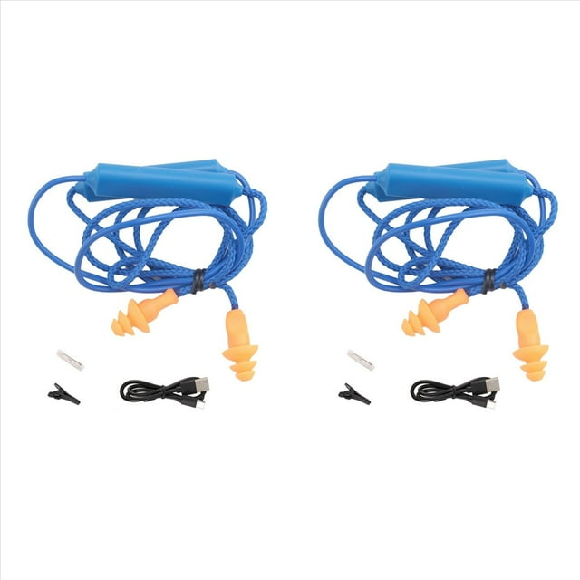 2X Tapones para los Oídos con Bluetooth para el Trabajo, Supresión de Ruido, Protección Auditiva, Sitios de Construcción, Lugares Ruidosos Azul
