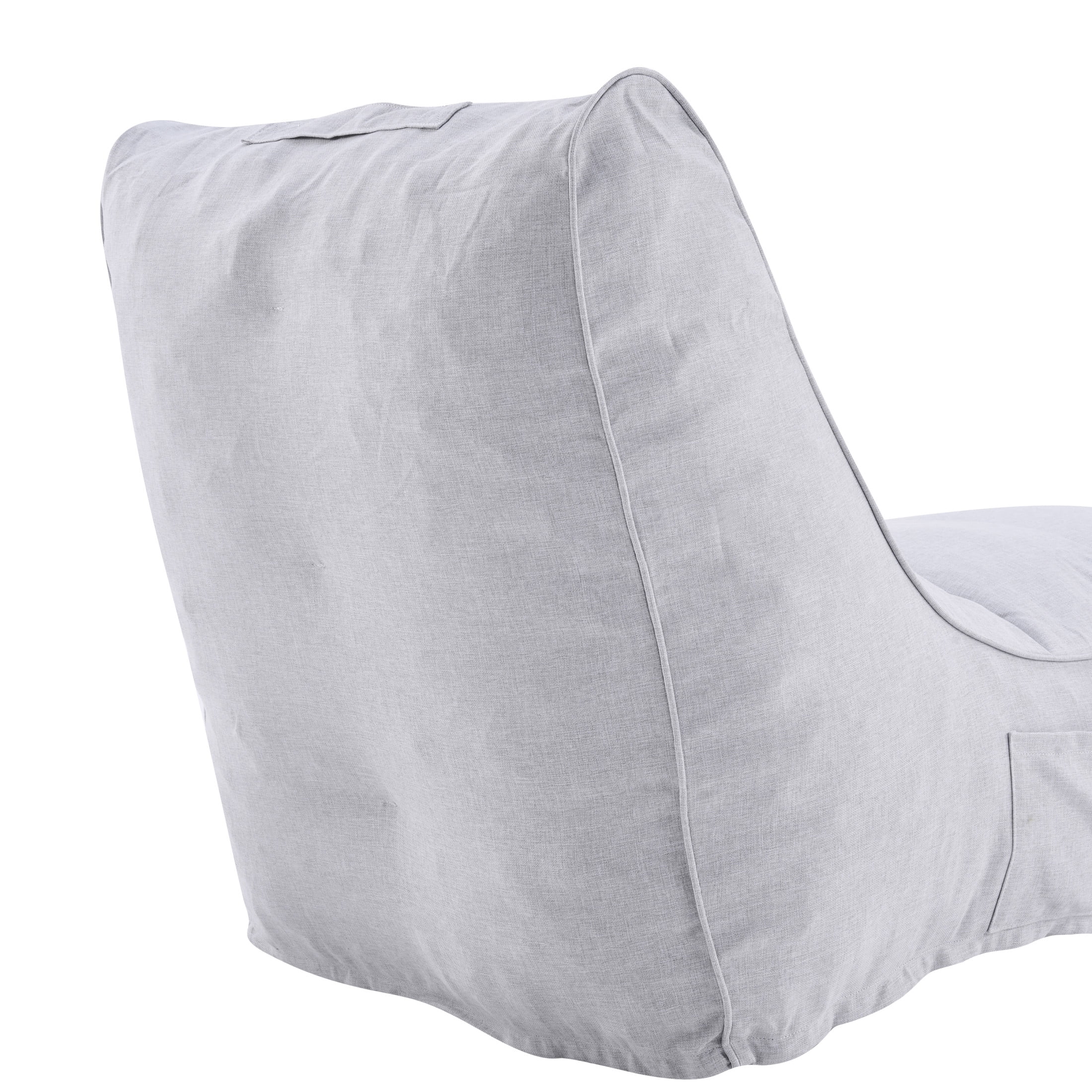 Christopher Knight Home 55" Minimalist Outdoor Patio Bean Bag Chair, Fabric Lounge Seating, Gray, Set of 2