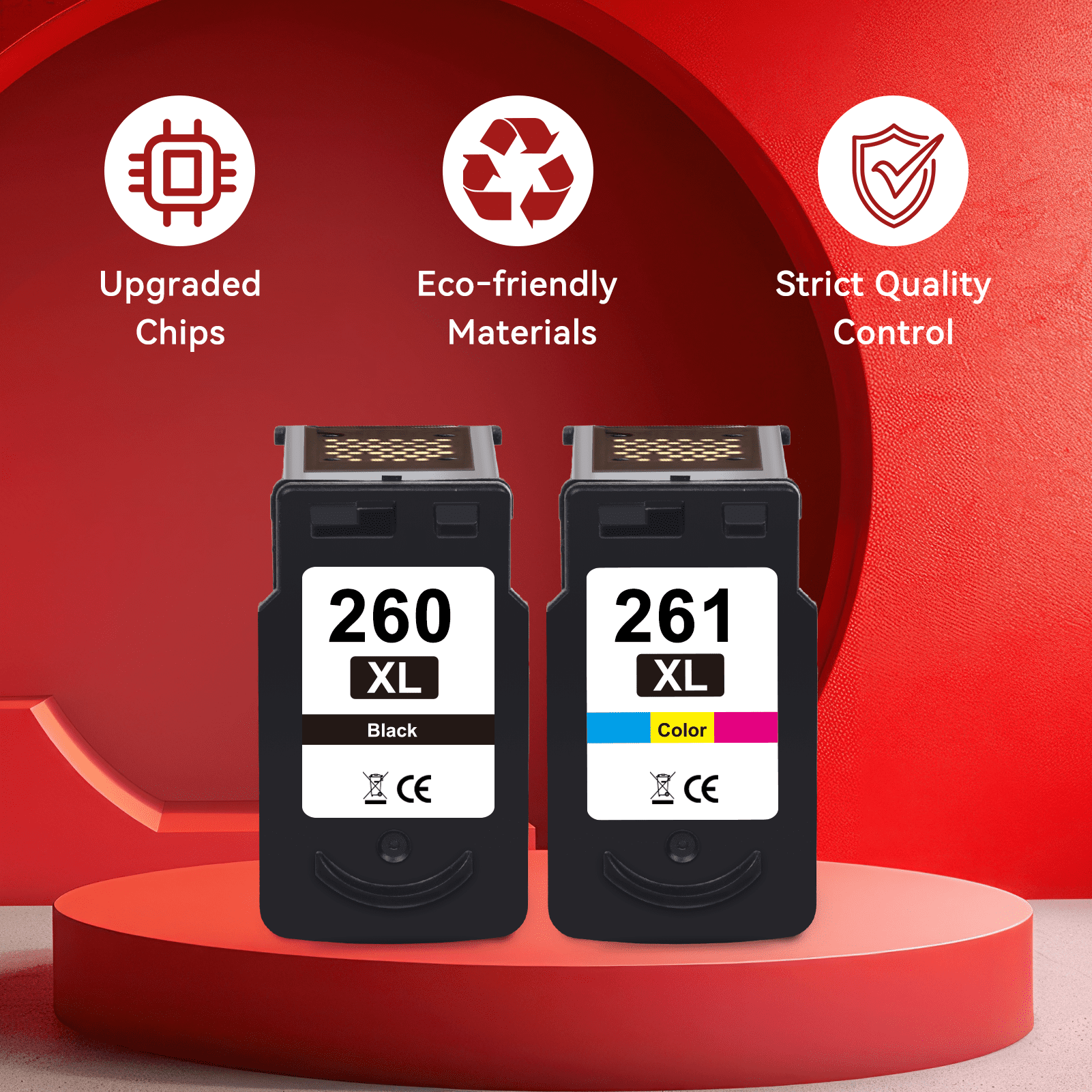 260XL Ink Compatible for Canon 260/261 Ink for Canon Ink 260 261 PG-260XL CL-261XL for TS6420 Printer (Black Tri- Color)