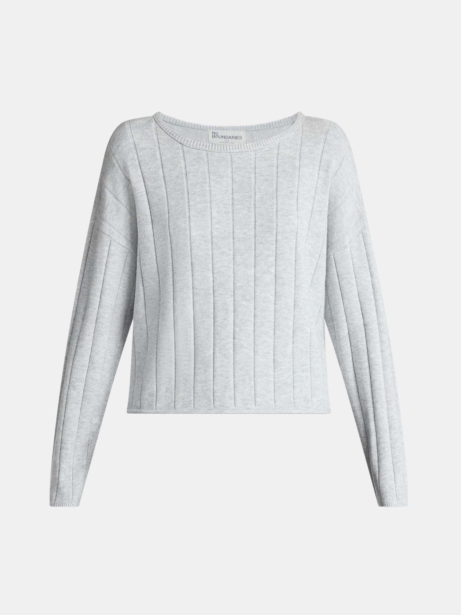 No Boundaries Wide Ribbed Scoop Neck Sweater, Midweight, Women's