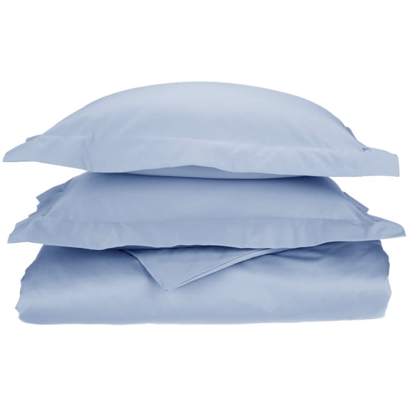 1200-Thread Count 100% Egyptian Cotton Exquisite Solid Duvet Cover Set Light Blue / Full/Queen