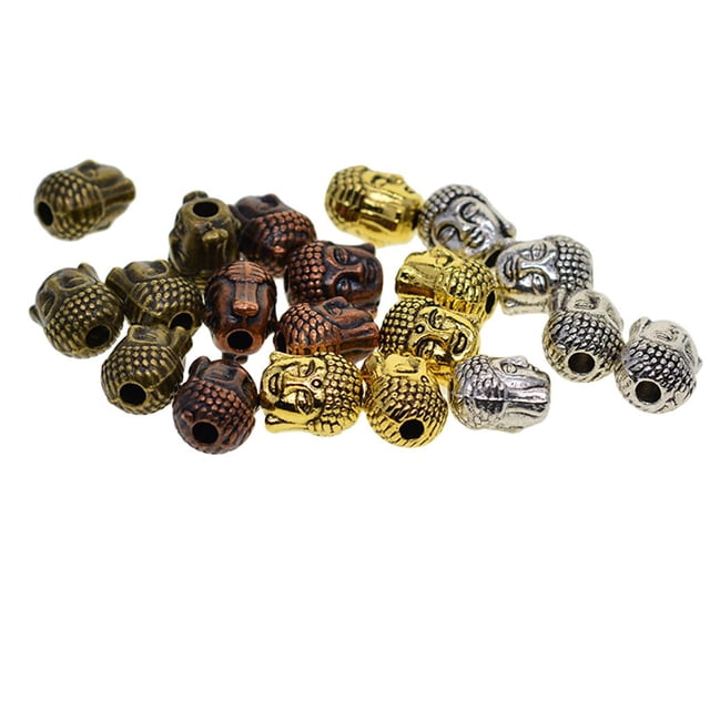 20 piezas 3D espaciadoras de Buda intermedias artesanales para joyería de bricolaje