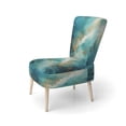 thumbnail image 3 of Designart "Turquoise Calm II" Teal Abstract Landscape Upholstered Accent Chair - Modern Arm Chair For Living Room, 3 of 7