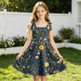 thumbnail image 3 of Grblisyd Girls Summer Dress Sleeveless Square Neck Cami Dresses Casual Fashion Floral Printed Sundress Beach Cute Outfits 4-12Y, 3 of 5
