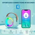 thumbnail image 4 of Máquina de Karaoke, Altavoz Bluetooth Portátil con 2 Micrófonos Inalámbricos, Juguetes de Karaoke, Juguetes de Regalo (Azul), 4 of 5