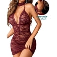 thumbnail image 3 of Avidlove Women One Piece Lingerie Set Lace Chemise Halter Nightwear Sexy Bodycon Dress, 3 of 4