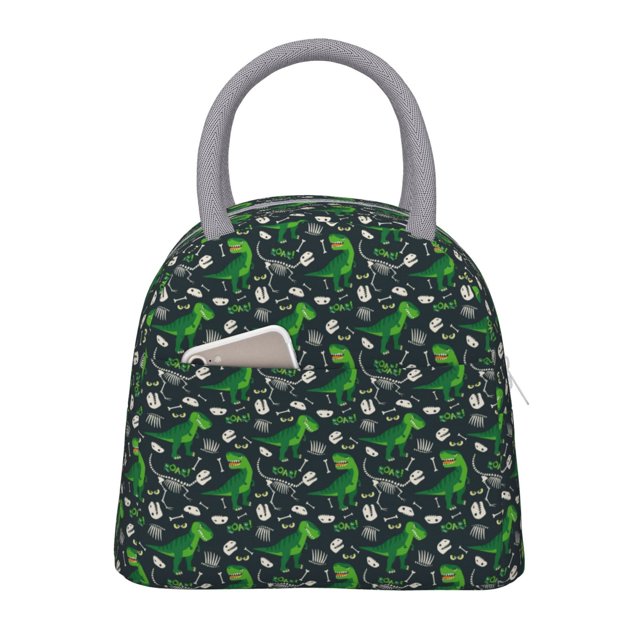 Balery Dinosaur and Bone Bolsa de Almuerzo para Mujeres, Caja de Almuerzo, Bolsa de Almuerzo Pequeña Impermeable, Tote de Almuerzo Reutilizable con Gran Capacidad