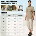 thumbnail image 2 of liyiyiyia Men's Button Short Sleeve Shirts for Fishing Hiking Outdoor Workwear Outdoor Quick Dry Sun Protection Button Work Shirt Casual Tops, 2 of 7