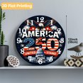 thumbnail image 2 of 12 Inch Patriotic Wall Clock, USA 250th Anniversary Wooden Round Wall Clocks with Silent Non-Ticking Quartz Movement, Battery Operated, Art Decor Hanging Clock for Kitchen, Bedroom, Living Room, 2 of 9