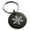 Black, variant on Stainless Steel Crystallized Evergreen Snowflake Engraved Small Medallion Circle Charm Keychain Keyring