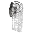 thumbnail image 3 of 110V Modern Crystal Wall Light Sconce LED Bedroom Lamp Hallway Lighting Fixture Silver Applicable Space 5-10m² 7.48*12.99in for Front Doors, Bedrooms, Living Rooms, 3 of 18