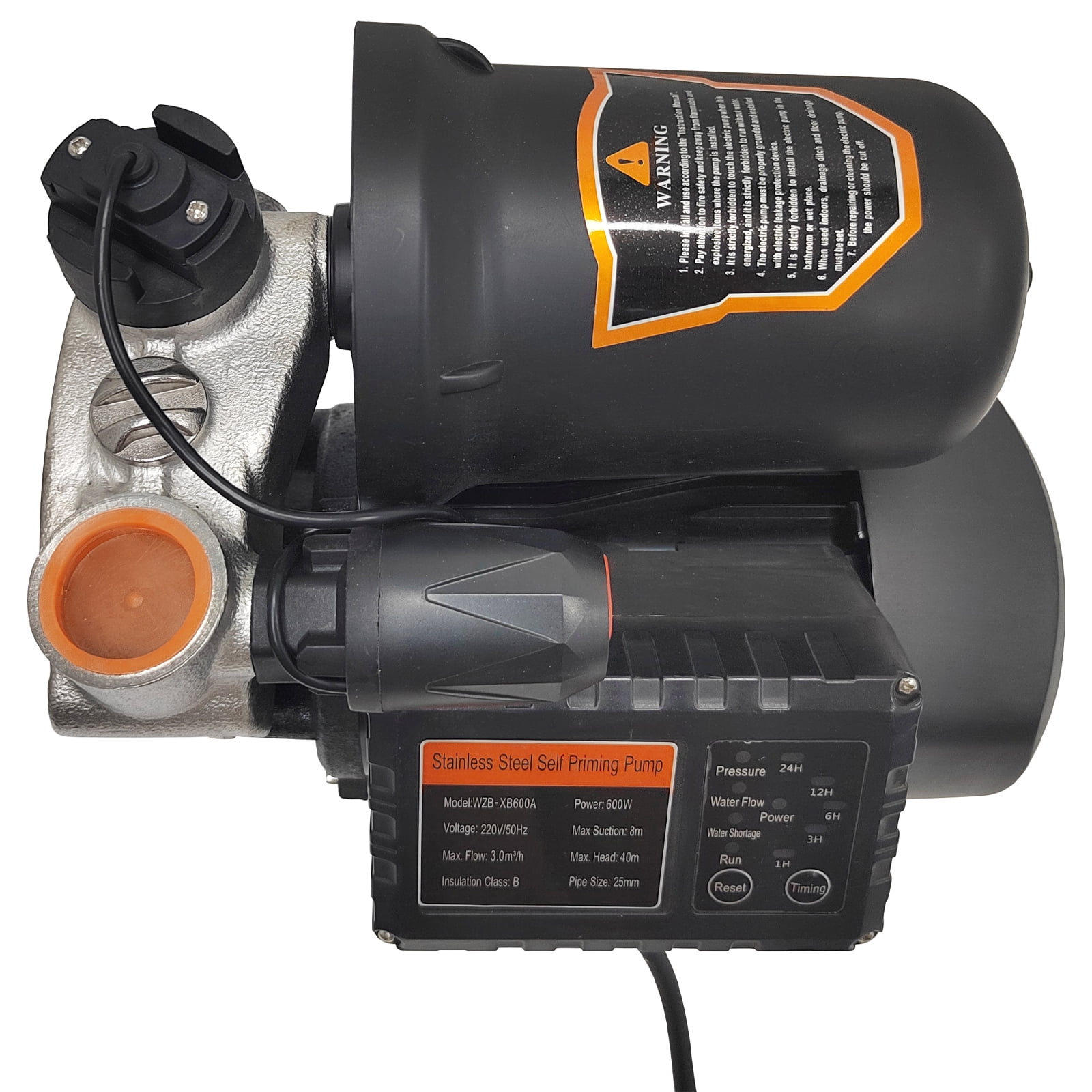 Self Priming Water Pressure Booster Pump Automatic Hot Cold Water Pressurization Pump with Intelligent Control 220V 3.0m³/h Max