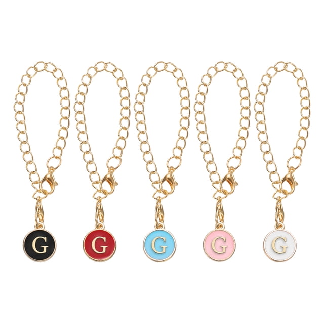 Uxcell 5 Pcs Accesorios de Charm en forma de letra G para vasos con asa, Negro Blanco Rojo Rosa Azul