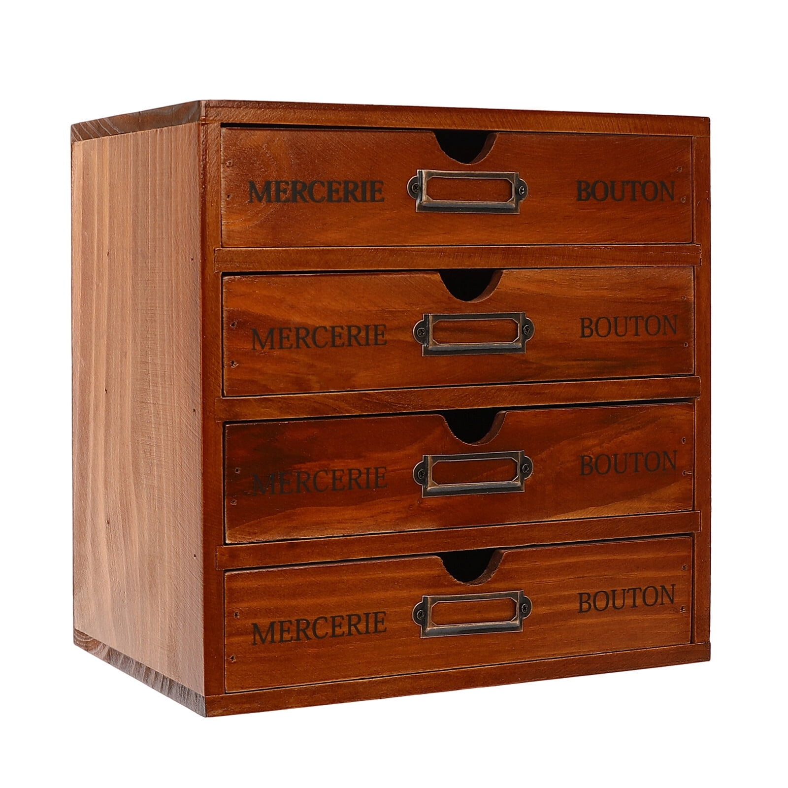 Large Storage Box Cabinet Elegant Wooden File Cabinet with 16 Drawers 4-Slot