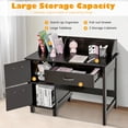 thumbnail image 5 of Infans Kids Wooden Study Desk & Chair Writing Table w/Drawer Storage Cabinet, 5 of 7
