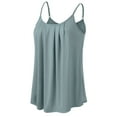 Doublju Women's Front Pleated Cami Tank Top with Plus Size