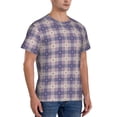 thumbnail image 5 of Rocae Purple Floral Gingham Check Plaid for Men's Moisture-Wicking Crew Tee - T-Shirt for Sports, Outdoor Activities, and Casual WearMedium, 5 of 9