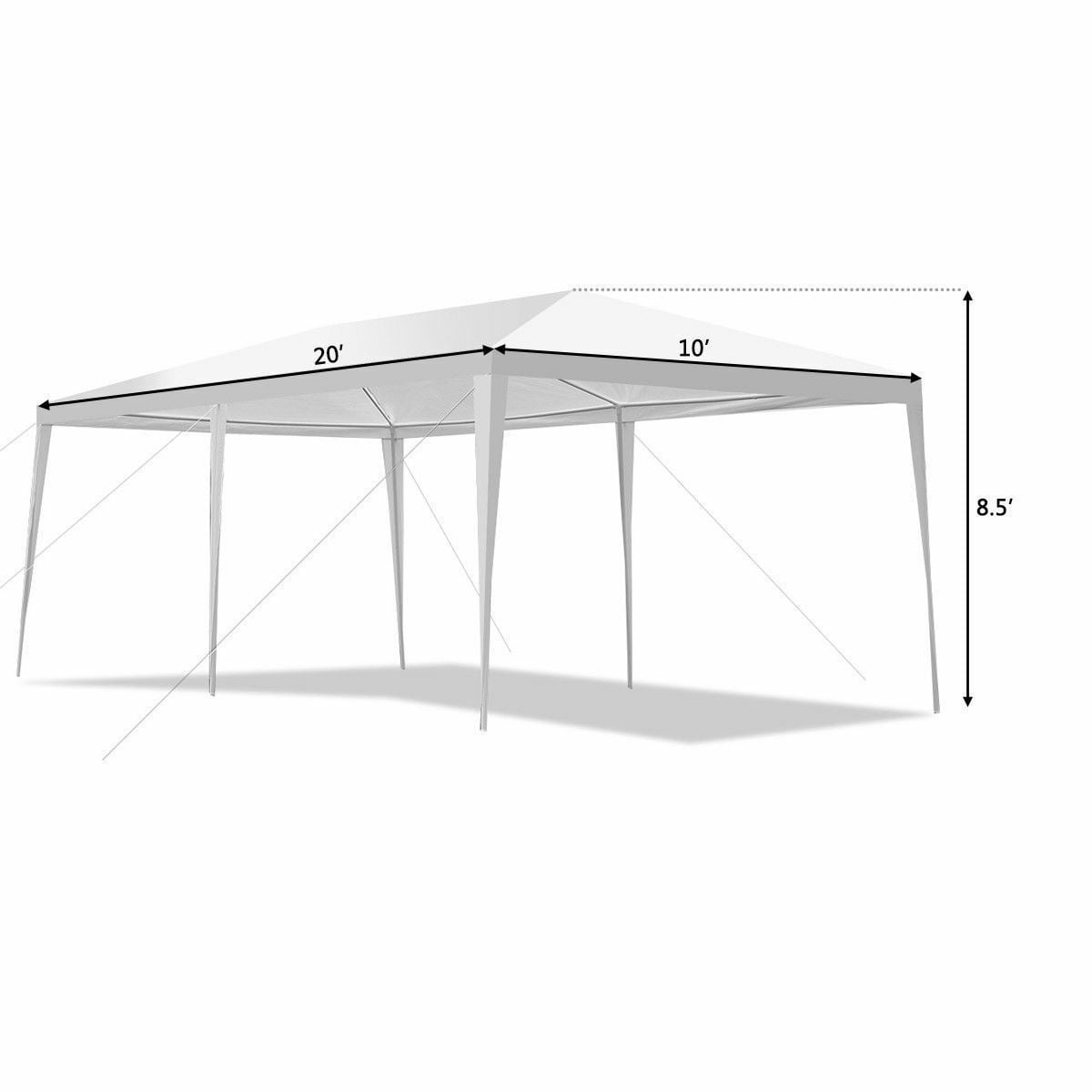 Costway 10’x20′ Canopy Tent Heavy Duty Wedding Party Tent 4 Sidewalls W/Carry Bag Sansujyuku sansujyuku.com