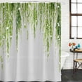 thumbnail image 2 of Sage Green Shower Curtain, Waterproof Shower Curtains for Bathroom, Summer Botanical Leaves Watercolor Washable Fabric Bathtub Curtain Set Bath Decor with 12 Hooks 48"x72", 2 of 8