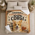 thumbnail image 5 of Pembroke Welsh Corgi Home Feels Better Corgi Love, Playful Pet Portrait Pattern, Warm Flannel Blanket for Living Room and Reading Nook, Dog Lovers Thanksgiving Gift, Pet Lover Home Decor, 5 of 9