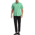 thumbnail image 2 of Camisas de vestir de cuadros INSPIRE CHIC para hombres de manga corta 2XL Verde, 2 of 6