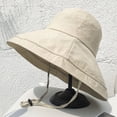 thumbnail image 7 of Women’s Bucket Hat Solid Color Wide Brim Hat With Chin Strap Casual Daily Sun Protection Hat, 7 of 7