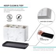 thumbnail image 5 of Toothbrush Holders, Marble Look Toothbrush Holders for Bathrooms Tooth Brushing Holder Bathroom Organizer Countertop for Toothbrush, Toothpaste, Dental Floss, Razor, Comb, Makeup Brushes and More, 5 of 5