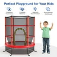 thumbnail image 5 of Costway 55" Kids Trampoline Bouncing Jumping Mat Recreational Trampoline W/Enclosure Net Red, 5 of 12