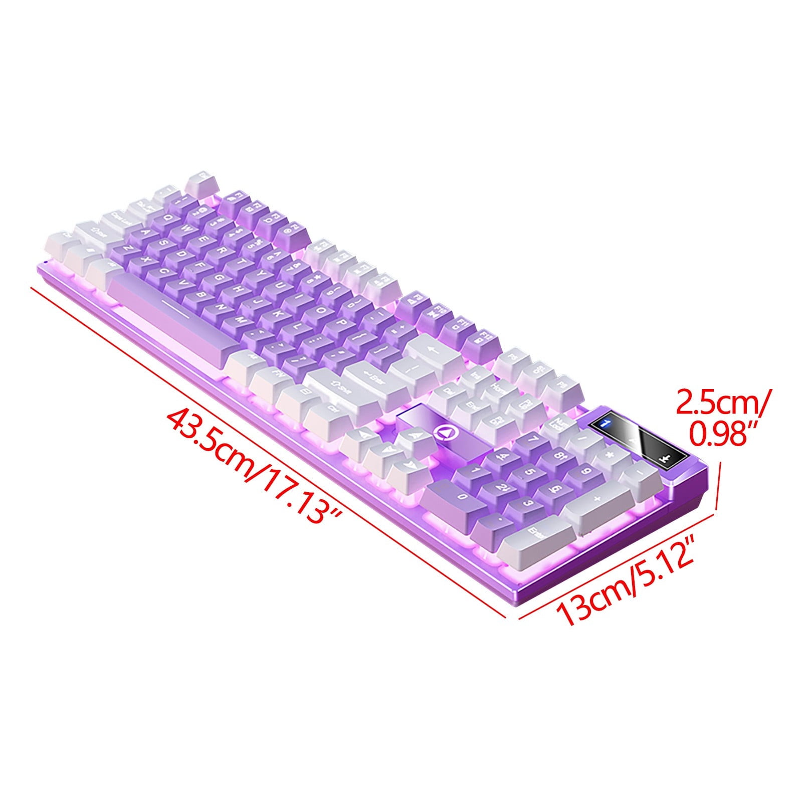 Gaming Keyboard USB Wired, Floating Ergonomic Mechanical Feeling Keyboard, Ultra-Slim LED Backlit for Desktop Computer