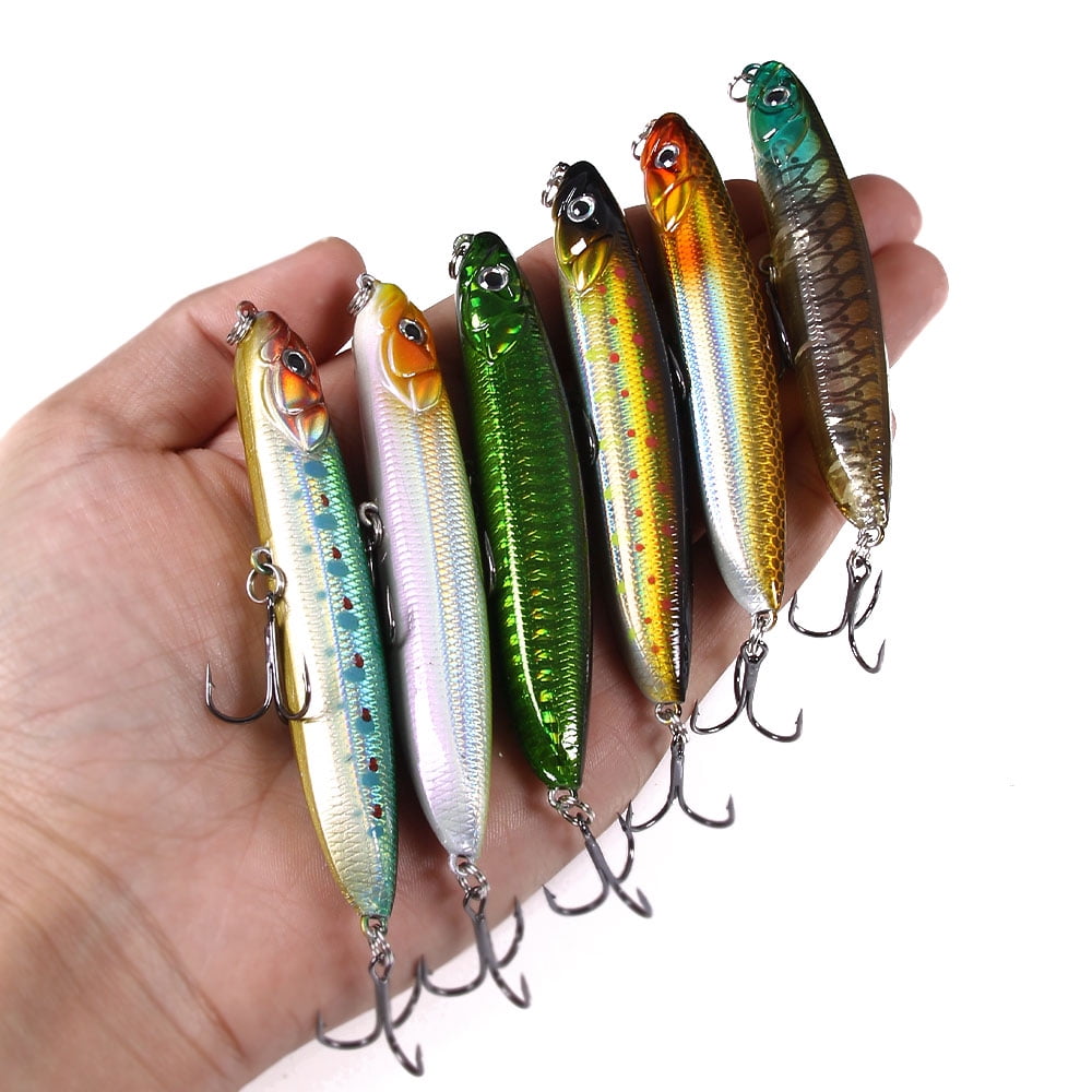 HENGJIA Fishing Lures, Pencil Popper Fishing Lure Long Casting Sinking Hard Bait Topwater Lures for Bass Trout Walleye Redfish Freshwater Saltwater