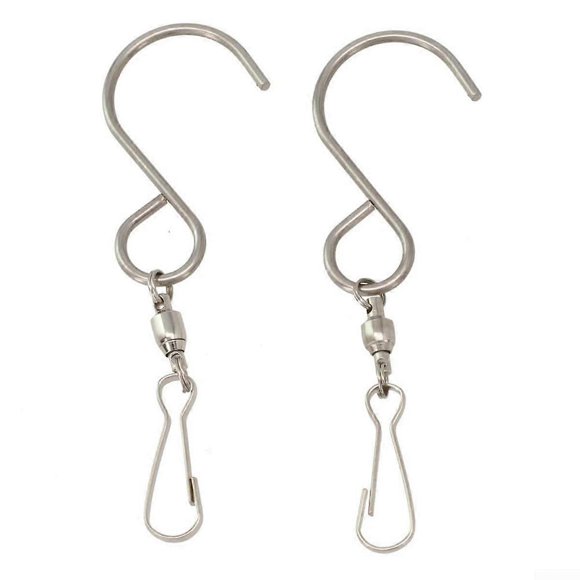 Pack of 2 Multi- Swivel Hooks for Hanging Crystal Twisters and