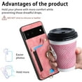 thumbnail image 6 of Phone Case for Google Pixel 6 Wallet Cover with Tempered Glass Screen Protector and Wrist Strap Lanyard RFID Credit Card Holder Ring Stand Cell Accessories Pixel6 Pixle Six Women Men Pink, 6 of 13