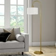 thumbnail image 2 of Evelyn&Zoe Veronica 70" Tall Arc Floor Lamp with Fabric Shade, Brushed Nickel/White, 2 of 5