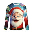 thumbnail image 4 of Zylanna Men's Long Sleeve T-Shirts, Loose Crew Neck Activewear Christmas Print Casual Tops for Men Light Blue, 4 of 5