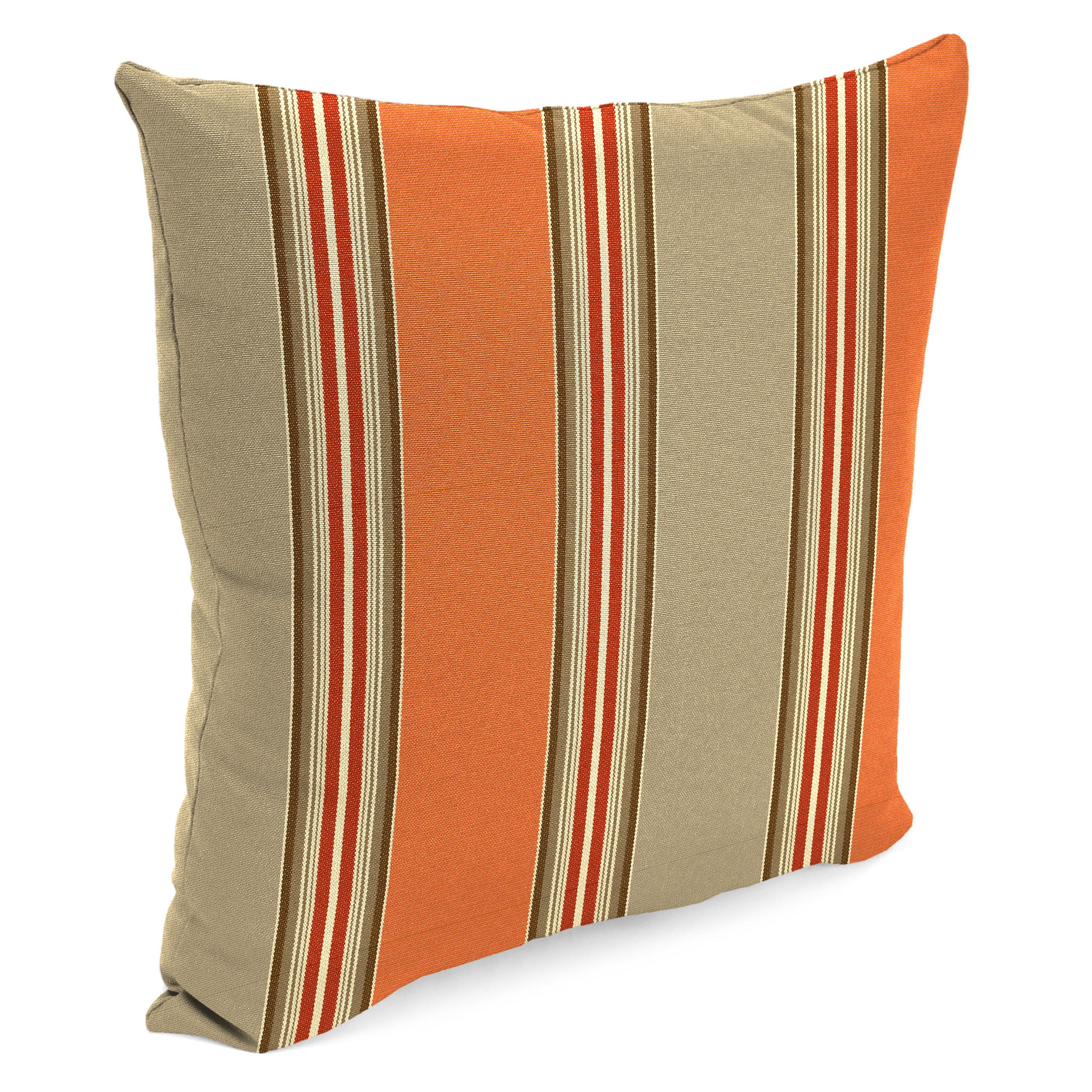 Jordan Manufacturing Sunbrella 16" x 16" Passage Poppy Multicolor Stripe Square Outdoor Throw Pillow