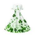 thumbnail image 5 of SBYOJLPB Robe Imprimée pour la Saint-Patrick, Robe de Récital Scolaire pour Filles, Manches Courtes, Robe d'Été Extensible, Ligne A avec Col Rabattu, 5 of 5