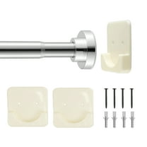 VEVOR Shower Curtain Rod,28-76 Inches, 1 Inch Diameter Adjustable Spring Tension Stainless Steel Telescoping Rod with Holders, No Drilling Non-Slip for Bathroom, Closet, Window, Room Divider, Silver