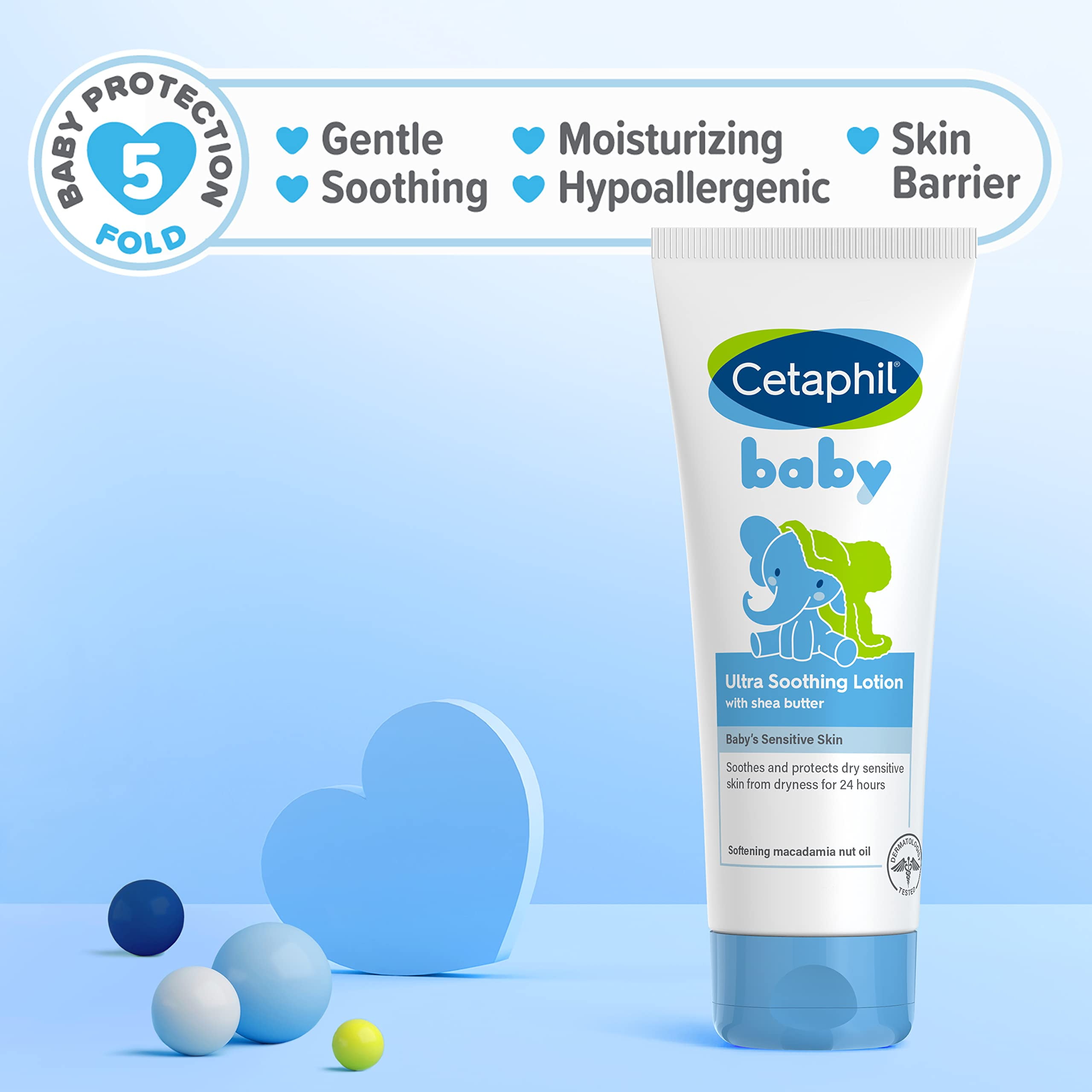 Cetaphil Baby Ultra Soothing Lotion with Shea Butter, Moisturize and Soothe Dry Skin, 8 oz