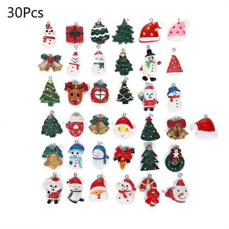 GENEMA Christmas Pendant Mini Resin Ornaments for Christmas Decoration Miniature Snowman Santa Hanging Crafts