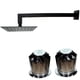 thumbnail image 1 of Regadera Cuadrada de 15cm Negro Mate con Brazo Cuadrado y Manerales AH00, 1 of 5
