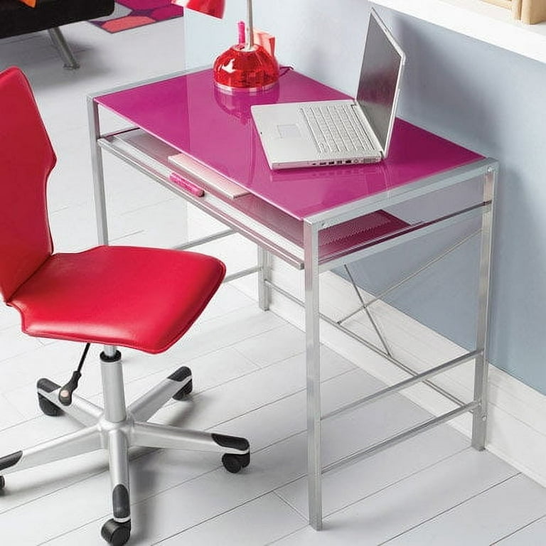 Mainstays Versatile Modern Glass Top Desk Multiple Colors