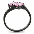 thumbnail image 4 of Black Womens Ring Anillo Para Mujer 316L Stainless Steel Ring with AAA Grade CZ in Rose, 4 of 4