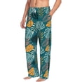 thumbnail image 6 of Susaid Tropical Leaves Print Mens Pajama Pants Set Sleep & Lounge Pants, PJ Bottoms with Pockets and Button Fly-Small, 6 of 6