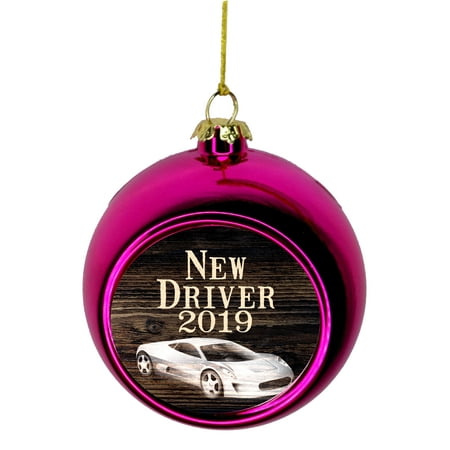 New Driver 2019 License Gift Bauble Christmas Ornaments Pink Bauble Tree Xmas